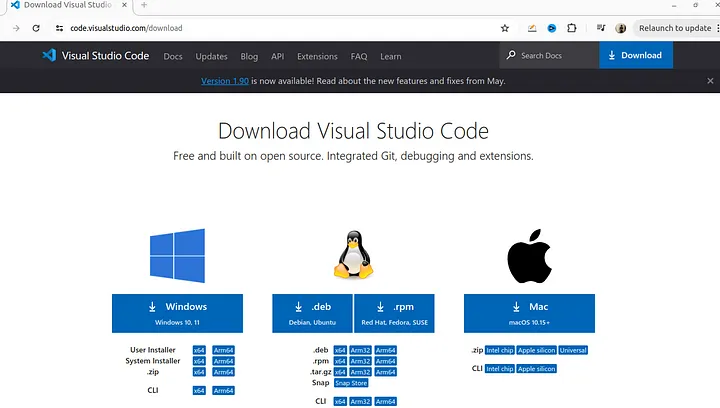 Download IDE — VS code