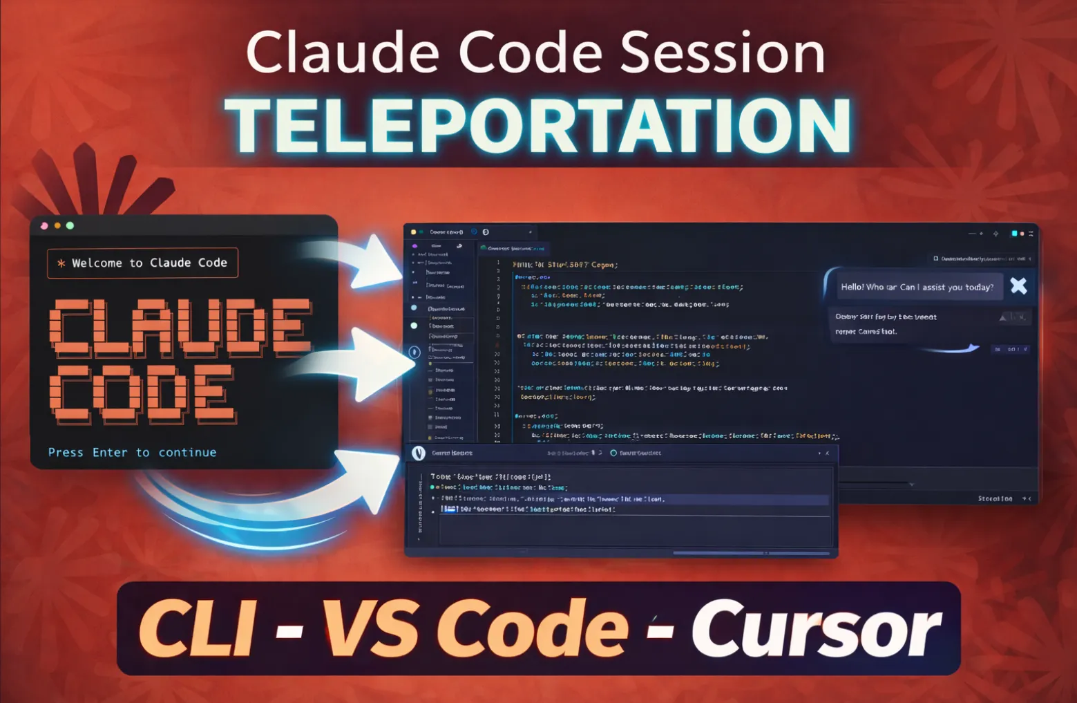 Claude Code Session Teleportation: CLI - VS Code - Cursor