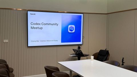 Codex Community Meetup presentation ready on screen at the Chiang Mai venue