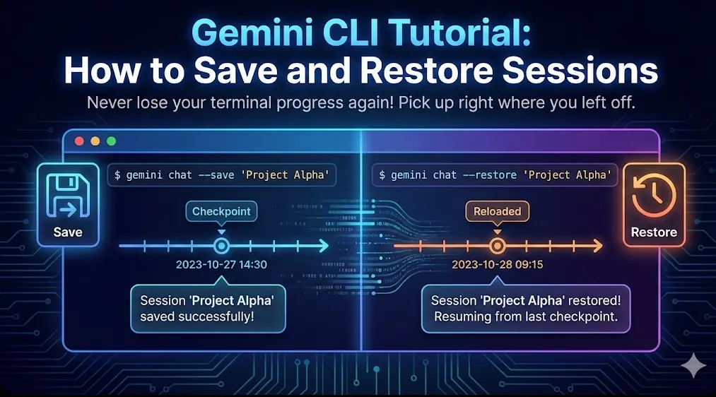 Gemini CLI Tutorial: Save & Restore Sessions