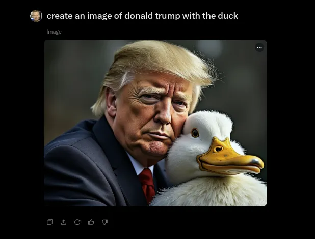 Donald Trump with the duck