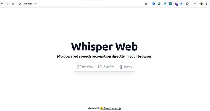 Whisper Web App in the Browser