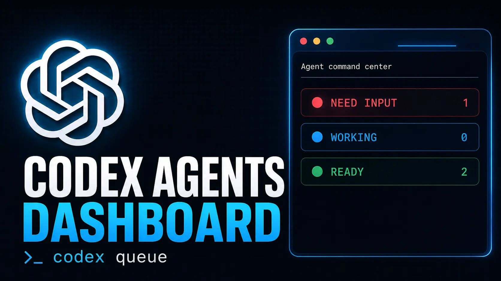 Cover Image for OpenAI Codex Agents Dashboard and codex queue: Complete Tutorial
