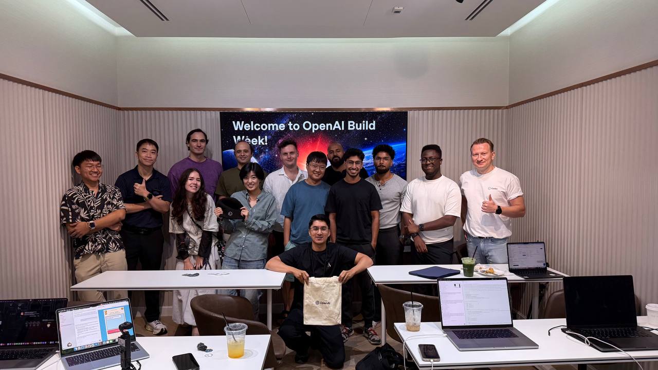 OpenAI Build Week Chiang Mai participants posing together after the Codex community meetup