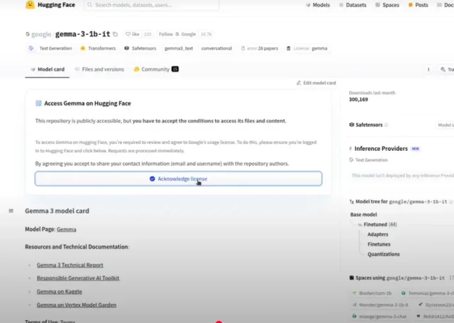 Select the desired model and accept the license agreement