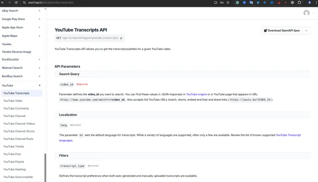 How to Get the Video Transcripts