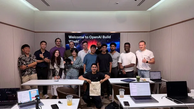 OpenAI Build Week Chiang Mai participants posing together after the Codex community meetup