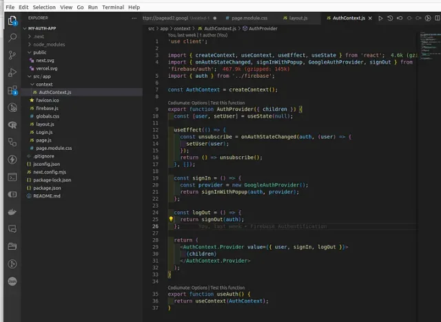 Create Authentication Context